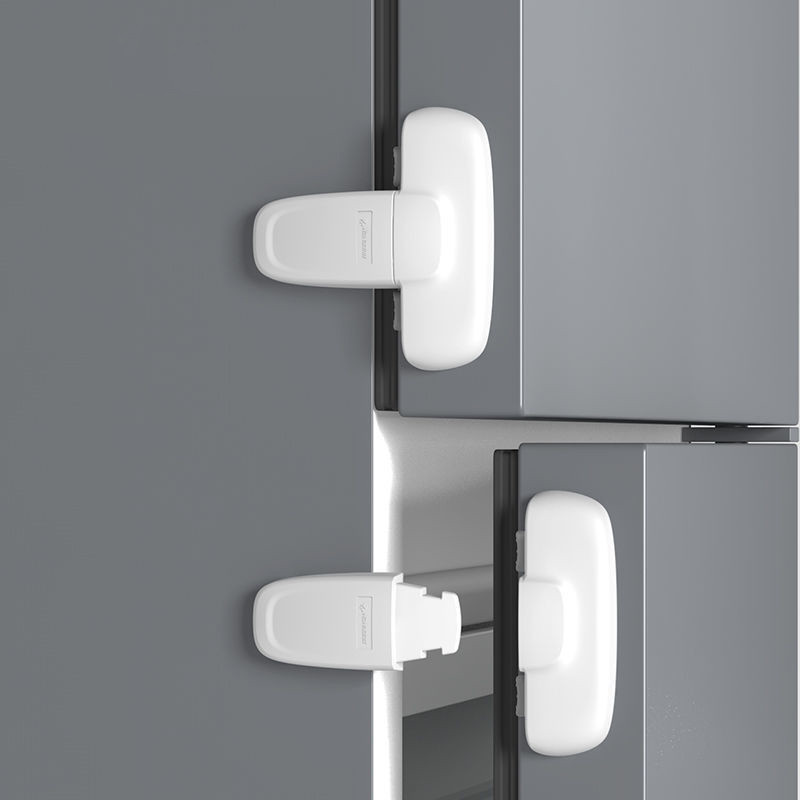 Refrigerator Lock close-up with double-button design