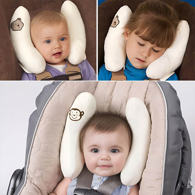 Baby neck pillow in car seat
